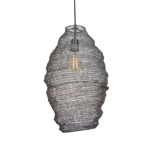 DecMode Industrial One Bulb Metal Beehive Lantern Pendant - Picture 4 of 7